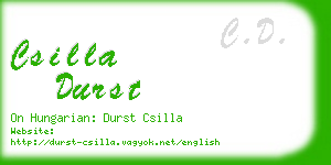 csilla durst business card